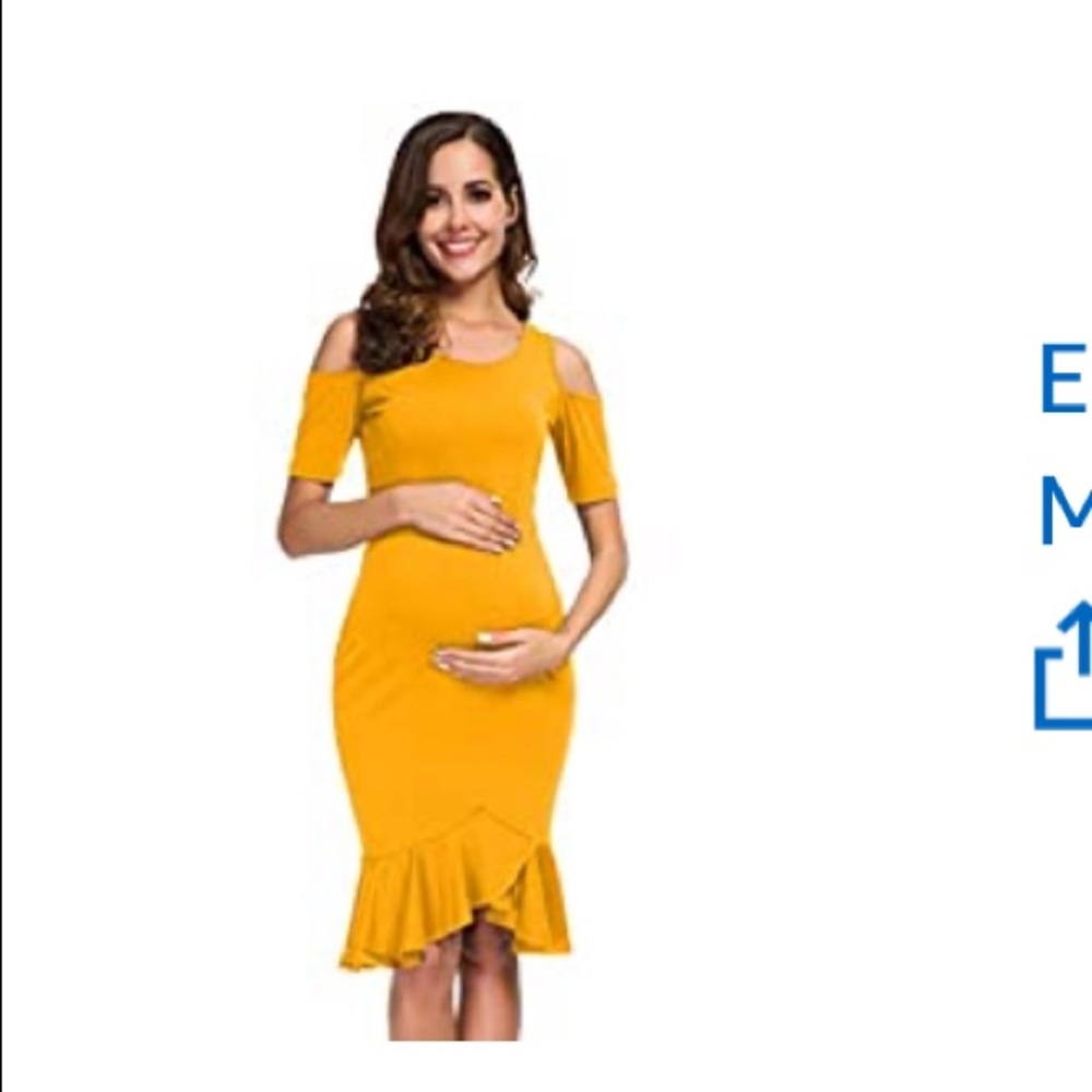 Showing shoulders maternity dress